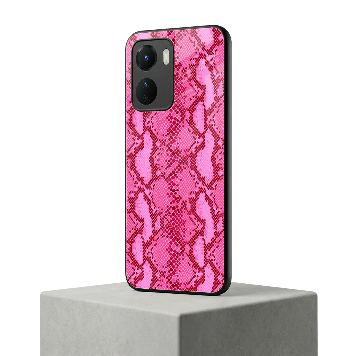 Pink Serpent vivo y16 mobile cover | shockproof glass phone case