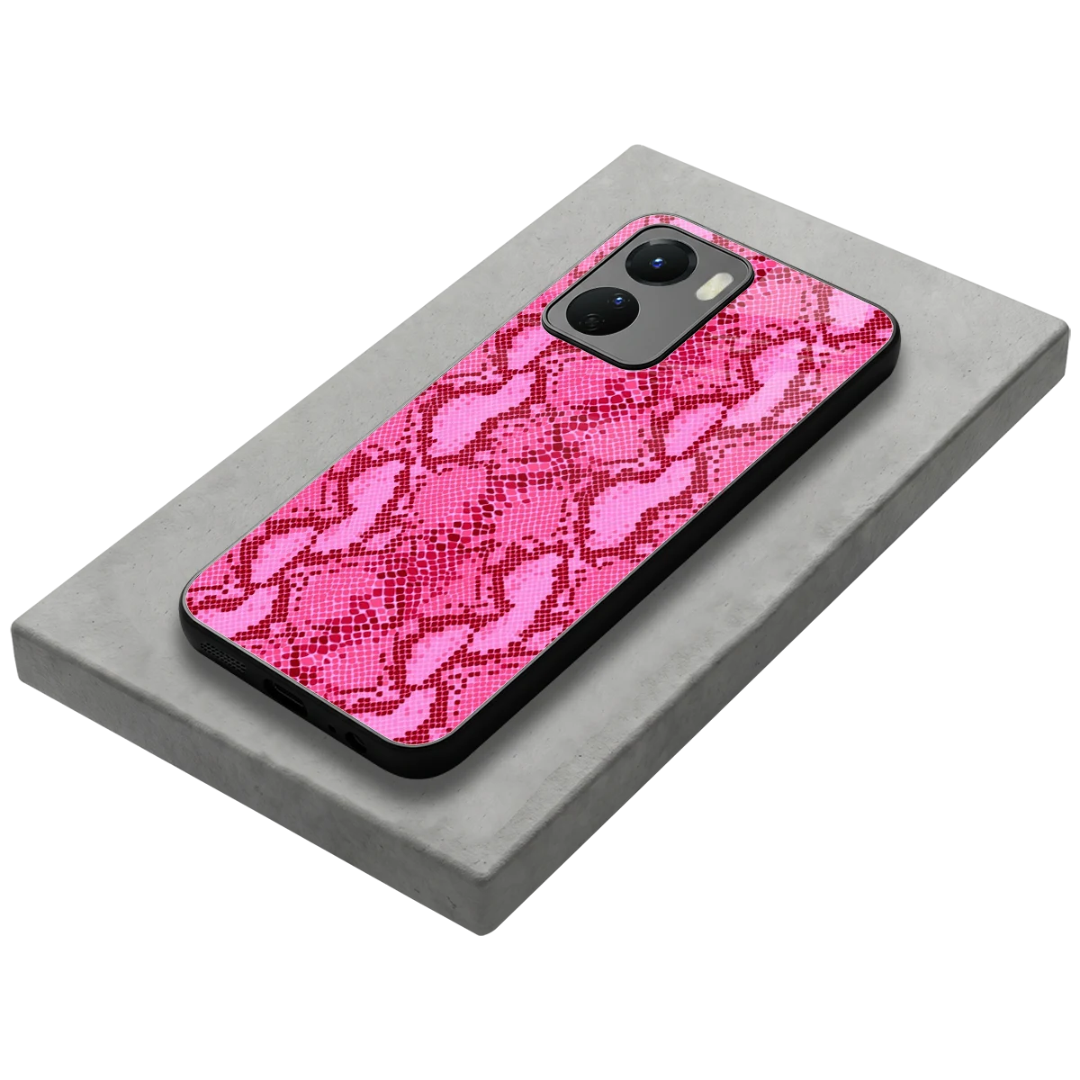 Pink Serpent stylish phone case for vivo y16 | glossy glass and slim fit