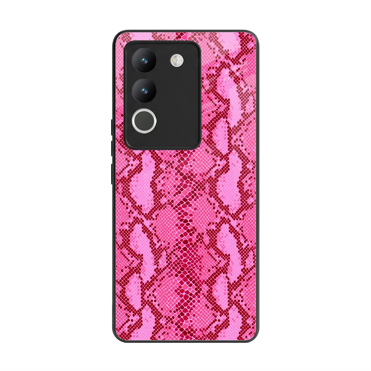 Pink Serpent back phone cover | glass case for vivo y200 5g