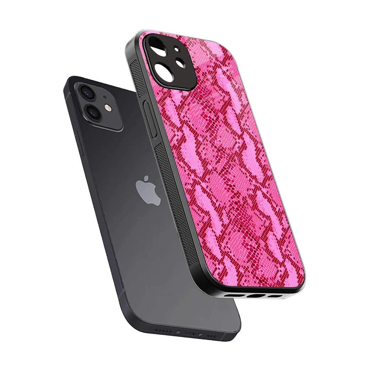 Pink Serpent sleek iphone 11 cover with tempered glass back and TPU edges