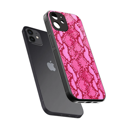 Pink Serpent sleek iphone 11 cover with tempered glass back and TPU edges