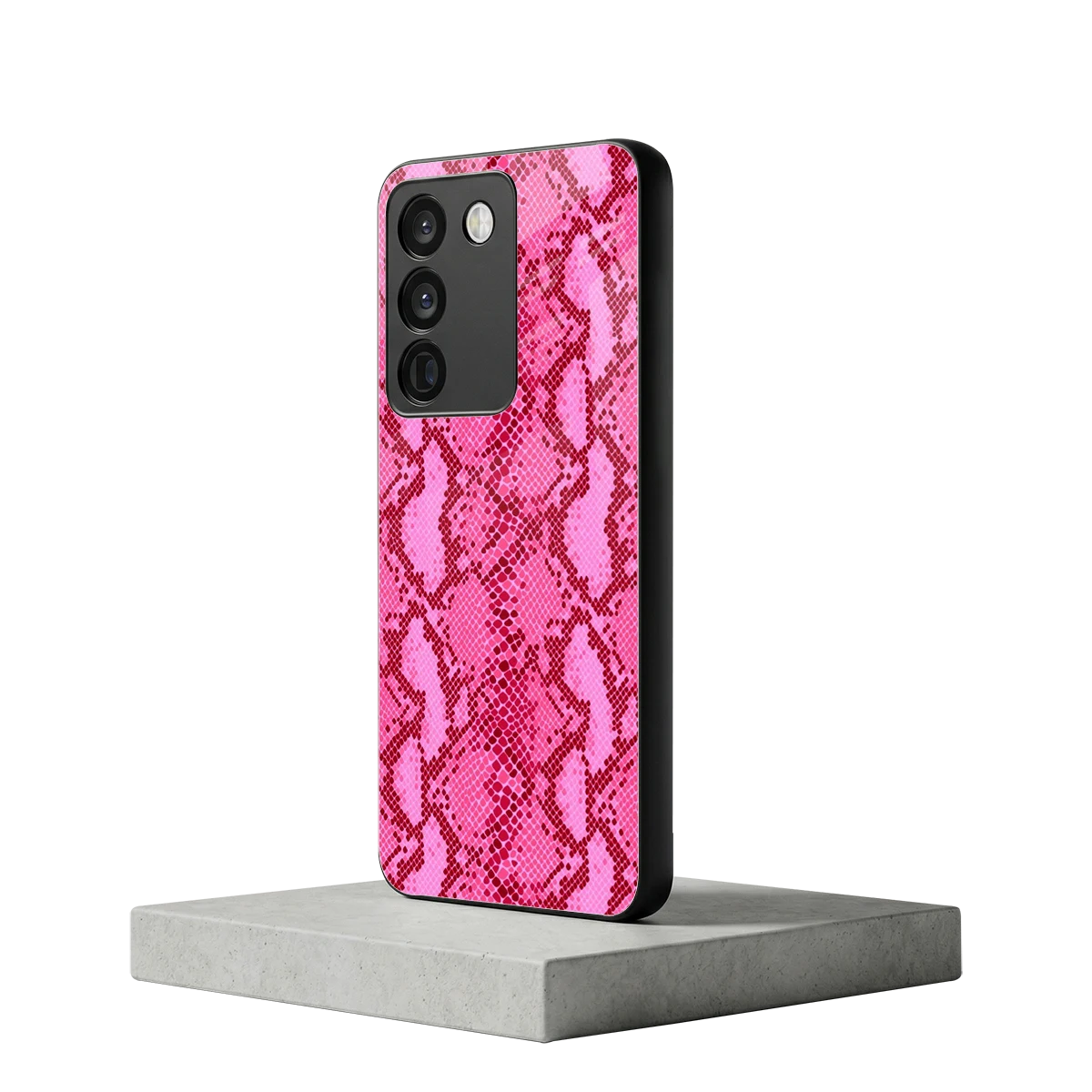 Pink Serpent vivo y200 5g mobile cover | shockproof glass phone case