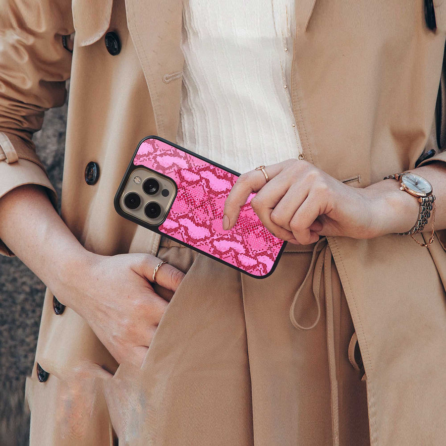 Pink Serpent Phone Case for Iphone 15 Pro Max | Glass Case