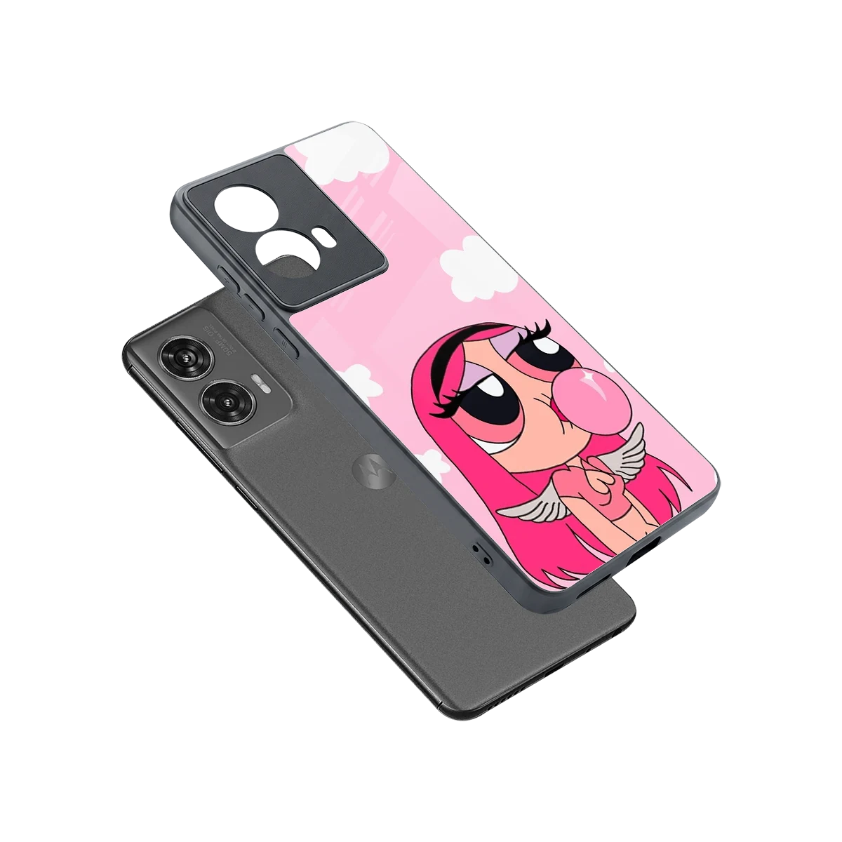 Pinktastic Chic sleek motorola edge 50 fusion cover with tempered glass back and TPU edges