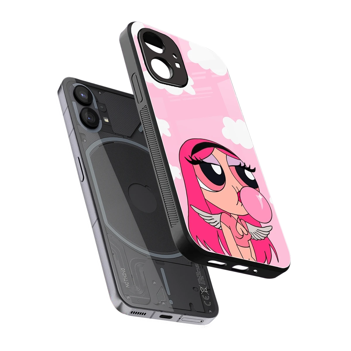 Pinktastic Chic sleek nothing phone 1 cover with tempered glass back and TPU edges