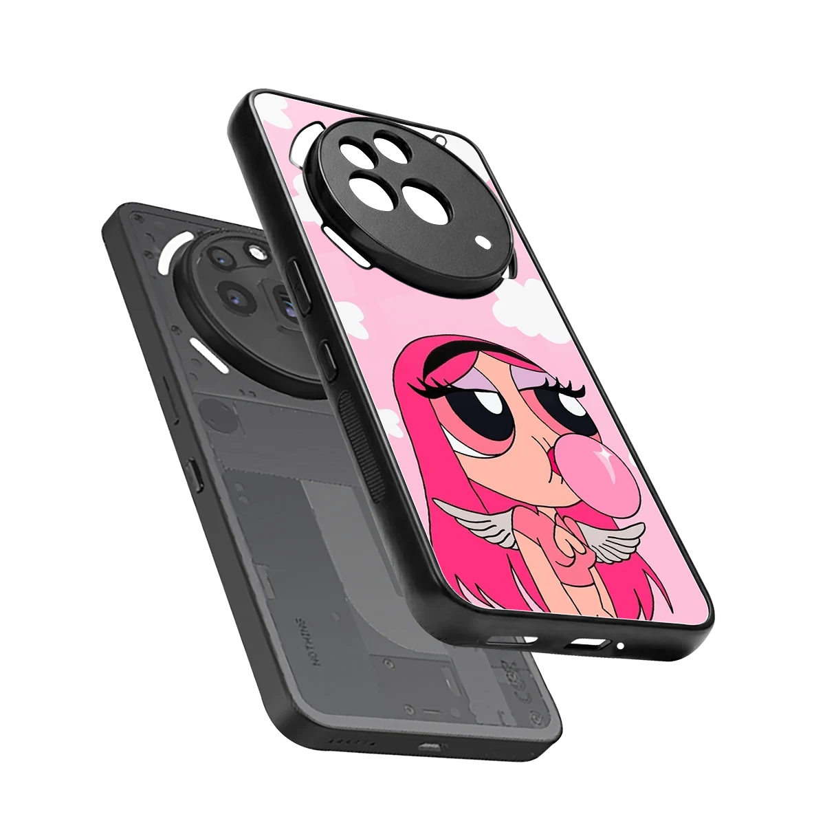 Pinktastic Chic sleek nothing phone 3a pro cover with tempered glass back and TPU edges