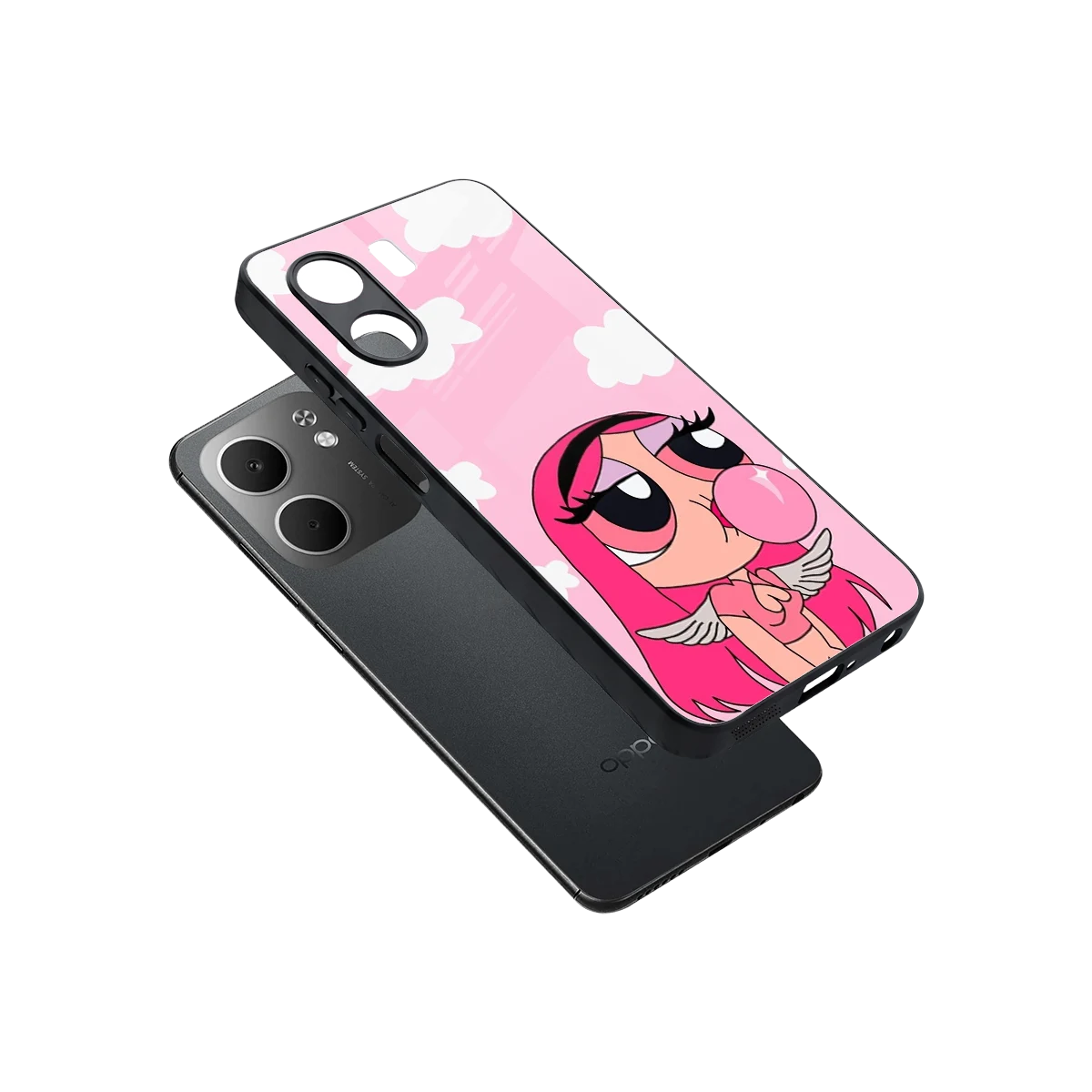 Pinktastic Chic sleek oppo a5x 5g cover with tempered glass back and TPU edges