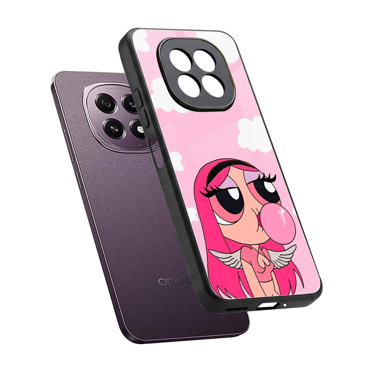Pinktastic Chic sleek oppo f29 5g cover with tempered glass back and TPU edges