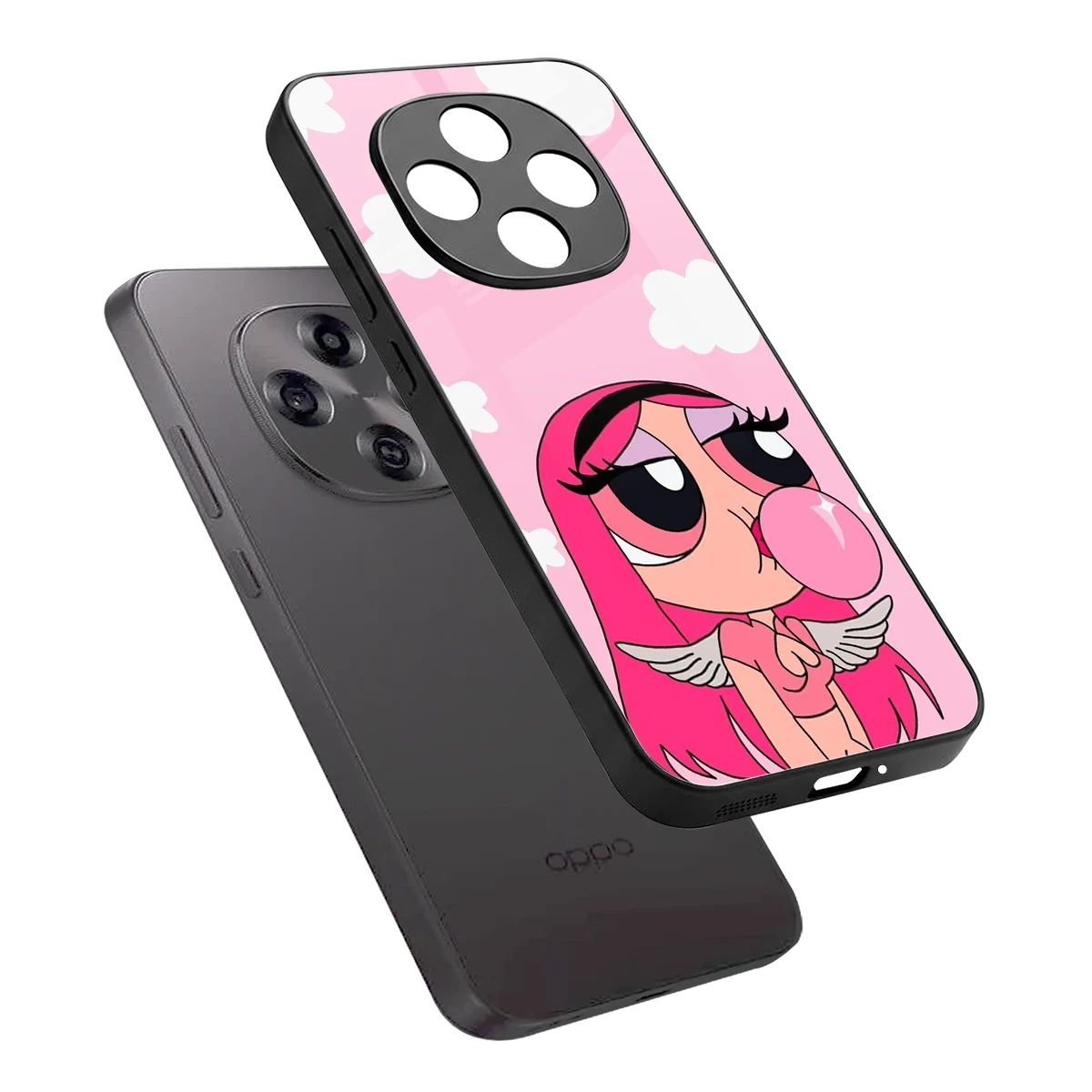 Pinktastic Chic sleek oppo f31 pro 5g cover with tempered glass back and TPU edges