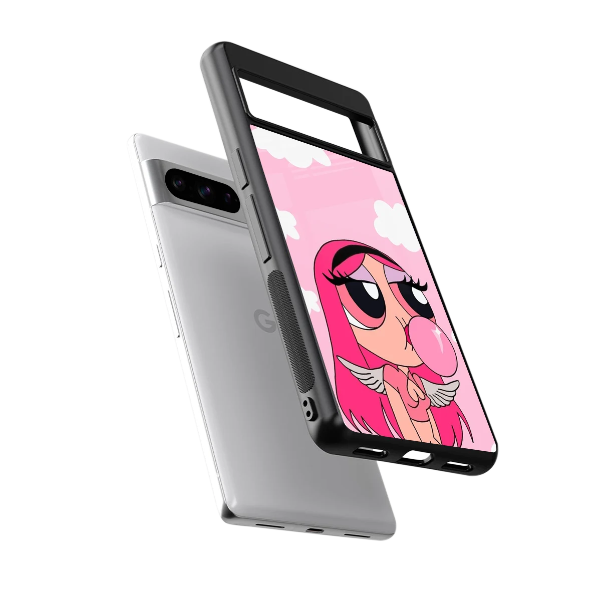 Pinktastic Chic sleek google pixel 8 pro cover with tempered glass back and TPU edges