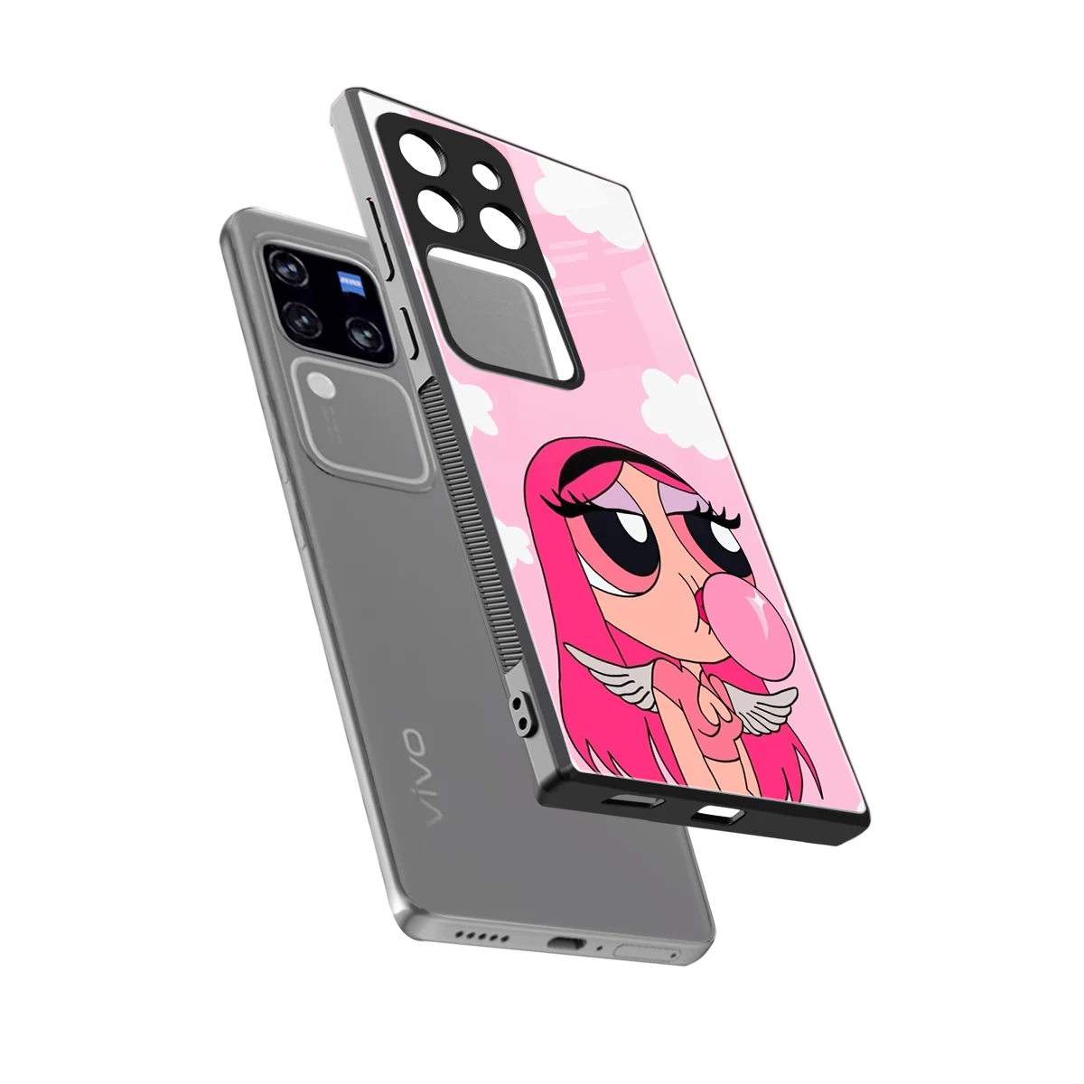 Pinktastic Chic sleekvivo v30 pro cover with tempered glass back and TPU edges