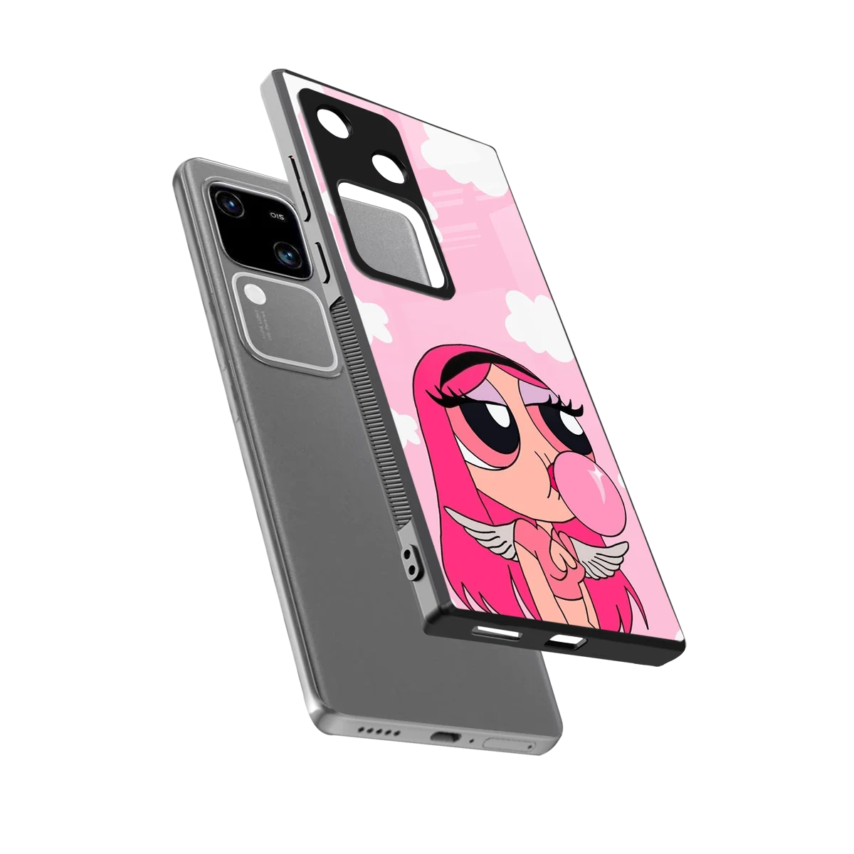 Pinktastic Chic sleek vivo v30 cover with tempered glass back and TPU edges