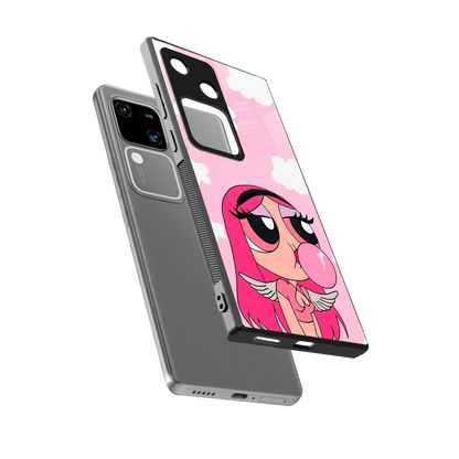 Pinktastic Chic sleek vivo v30 cover with tempered glass back and TPU edges