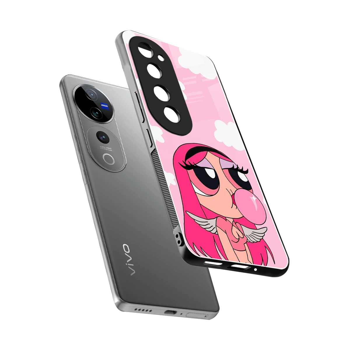 Pinktastic Chic sleek vivo v40 pro cover with tempered glass back and TPU edges