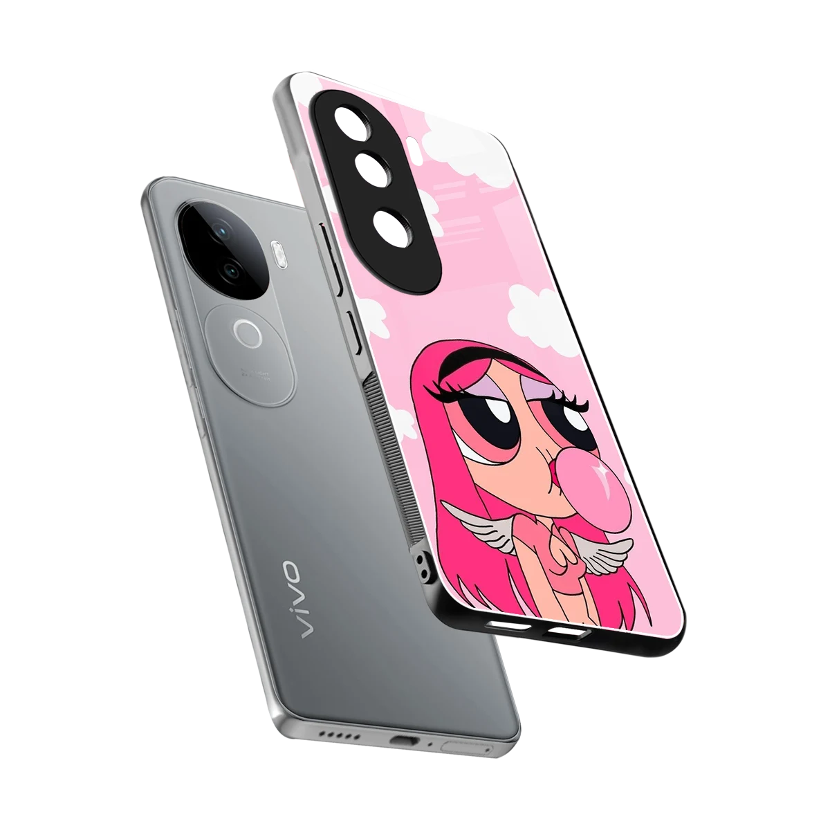 Pinktastic Chic sleek vivo v40e cover with tempered glass back and TPU edges