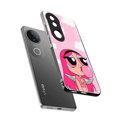 Pinktastic Chic sleek vivo v50 cover with tempered glass back and TPU edges