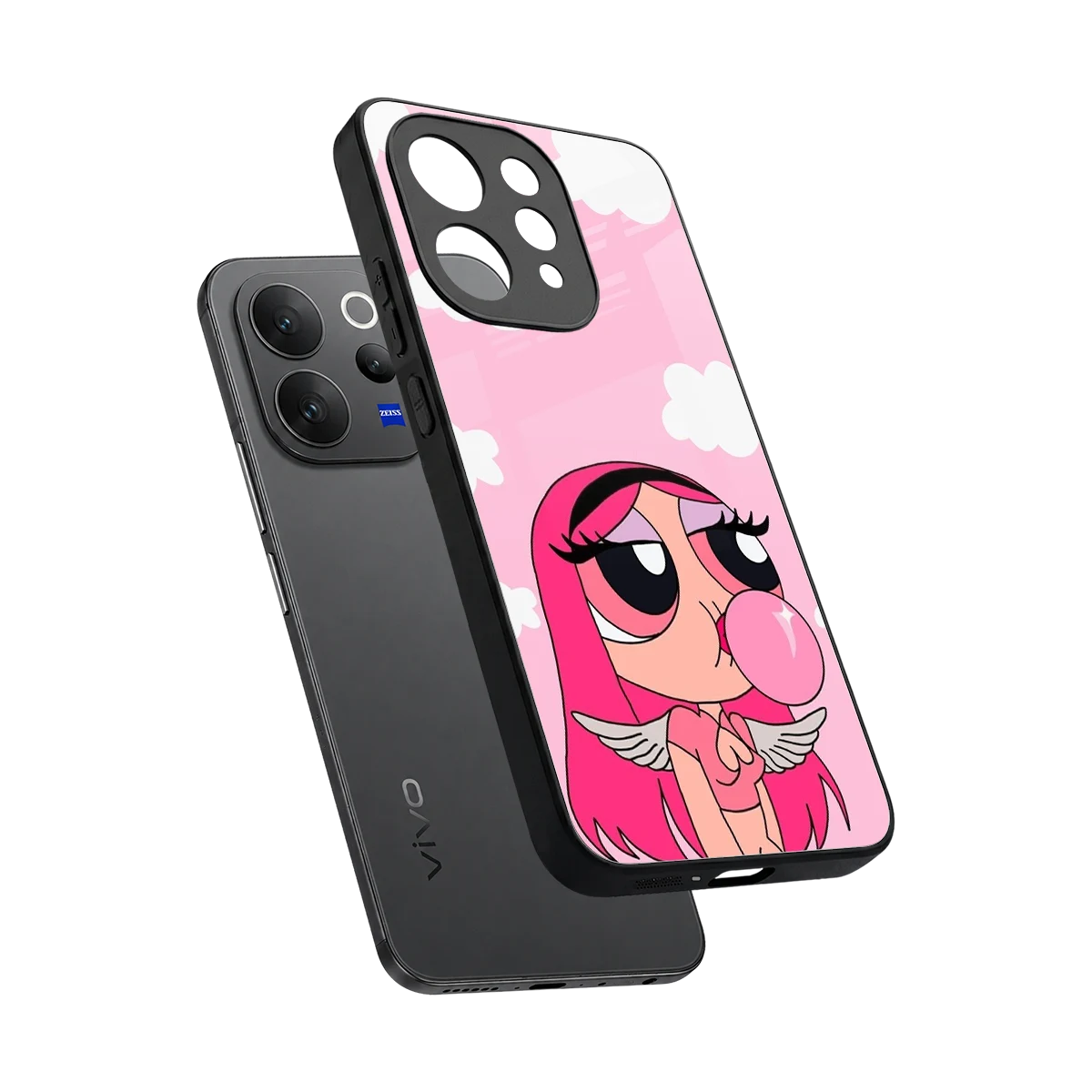 Pinktastic Chic sleek vivo v70 elite cover with tempered glass back and TPU edges