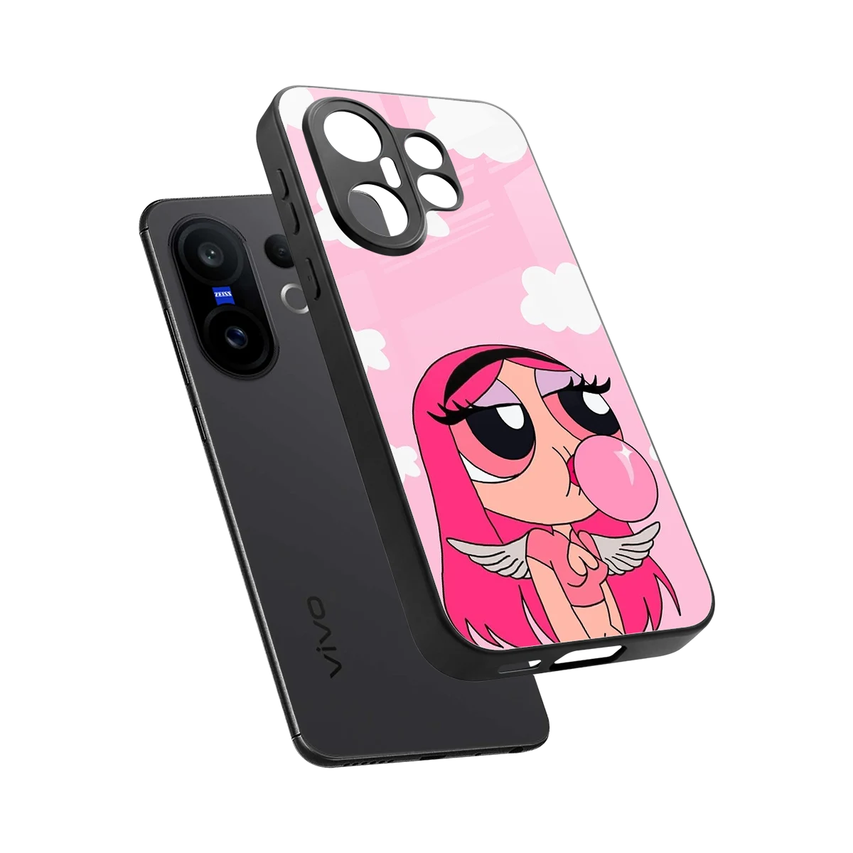 Pinktastic Chic sleek vivo x200 fe cover with tempered glass back and TPU edges