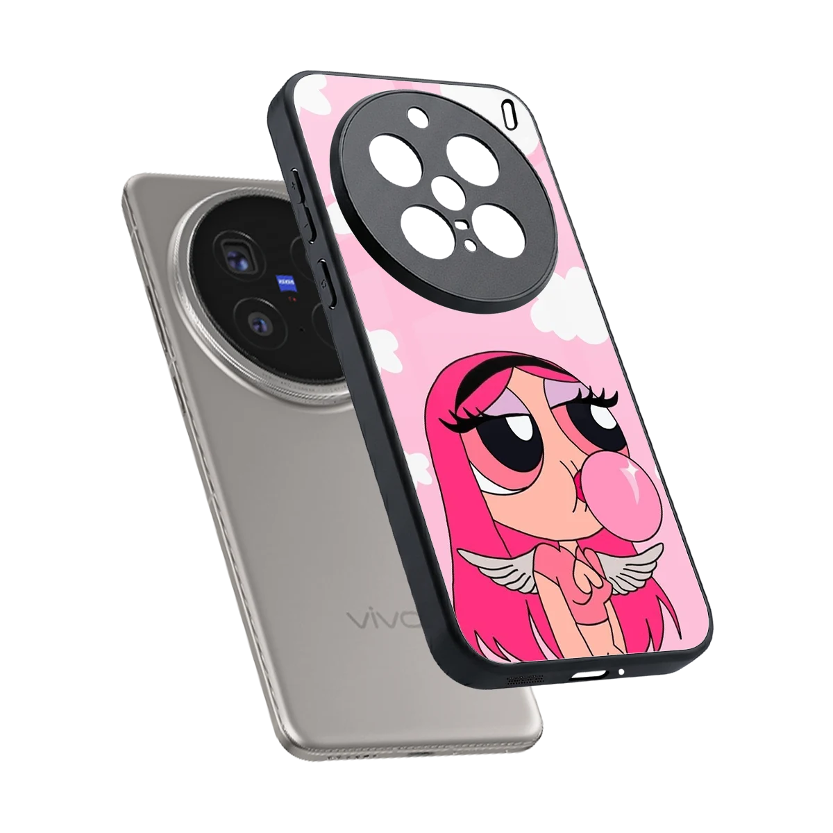 Pinktastic Chic sleek vivo x200 pro cover with tempered glass back and TPU edges