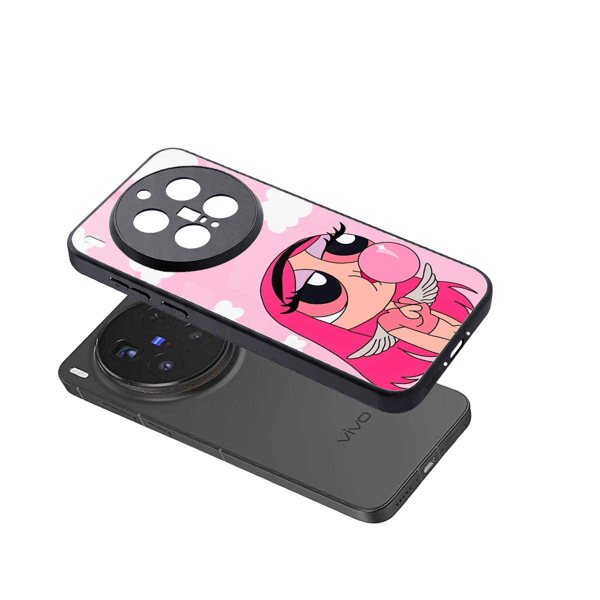 Pinktastic Chic sleek vivo x300 pro cover with tempered glass back and TPU edges