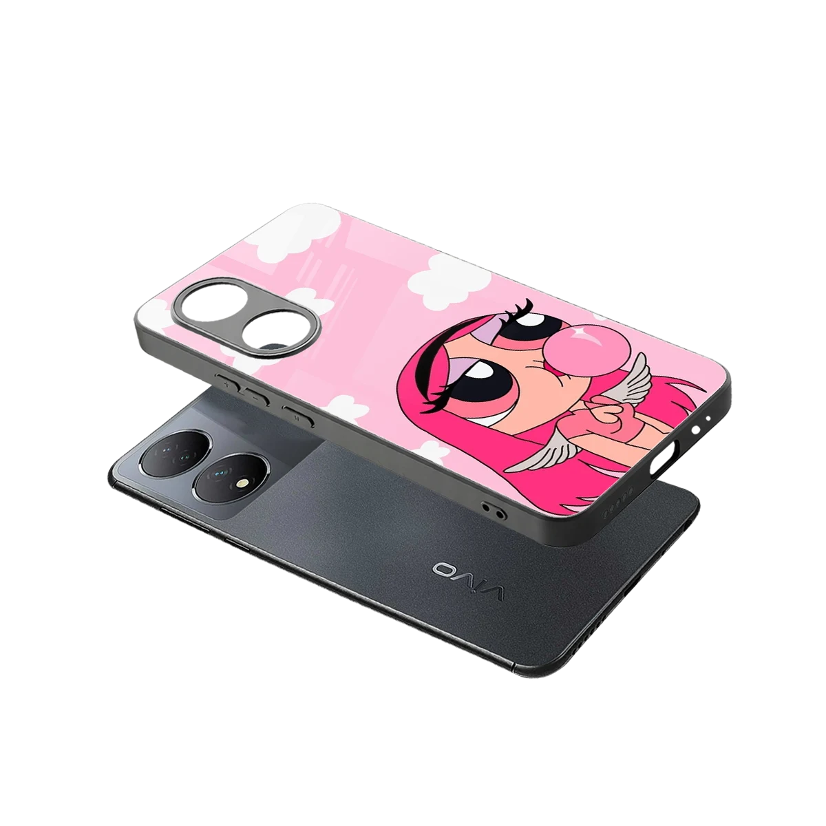 Pinktastic Chic sleek Vivo-y100 cover with tempered glass back and TPU edges
