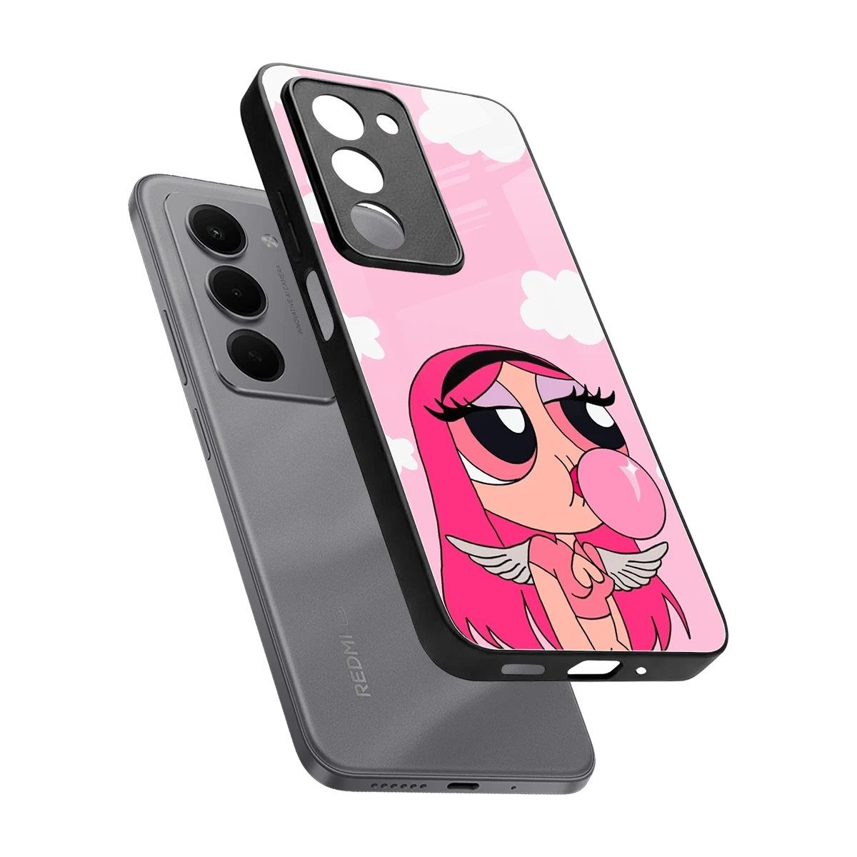 Pinktastic Chic sleek redmi 15 5g cover with tempered glass back and TPU edges