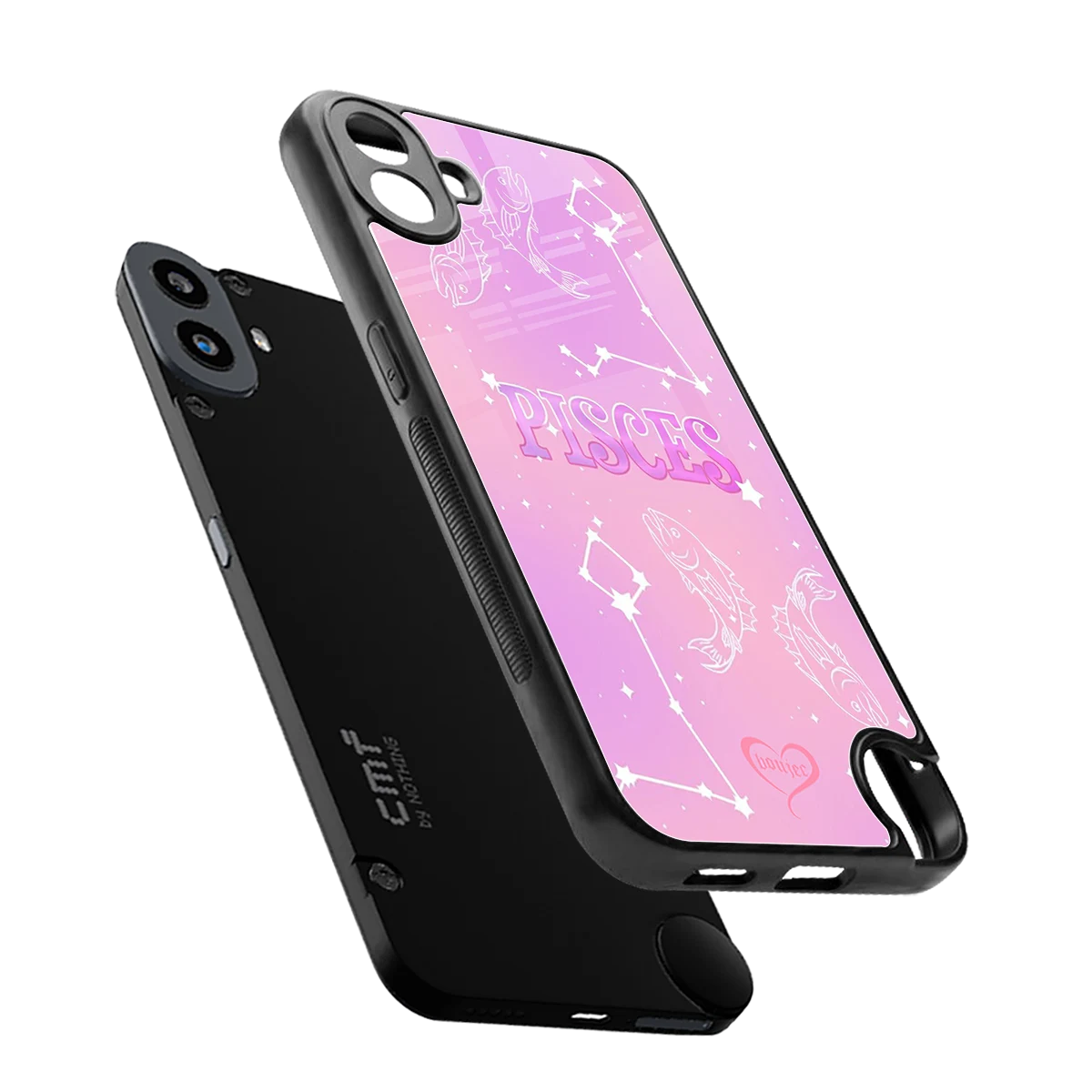 Pisces Aura sleek cmf nothing phone 1 cover with tempered glass back and TPU edges