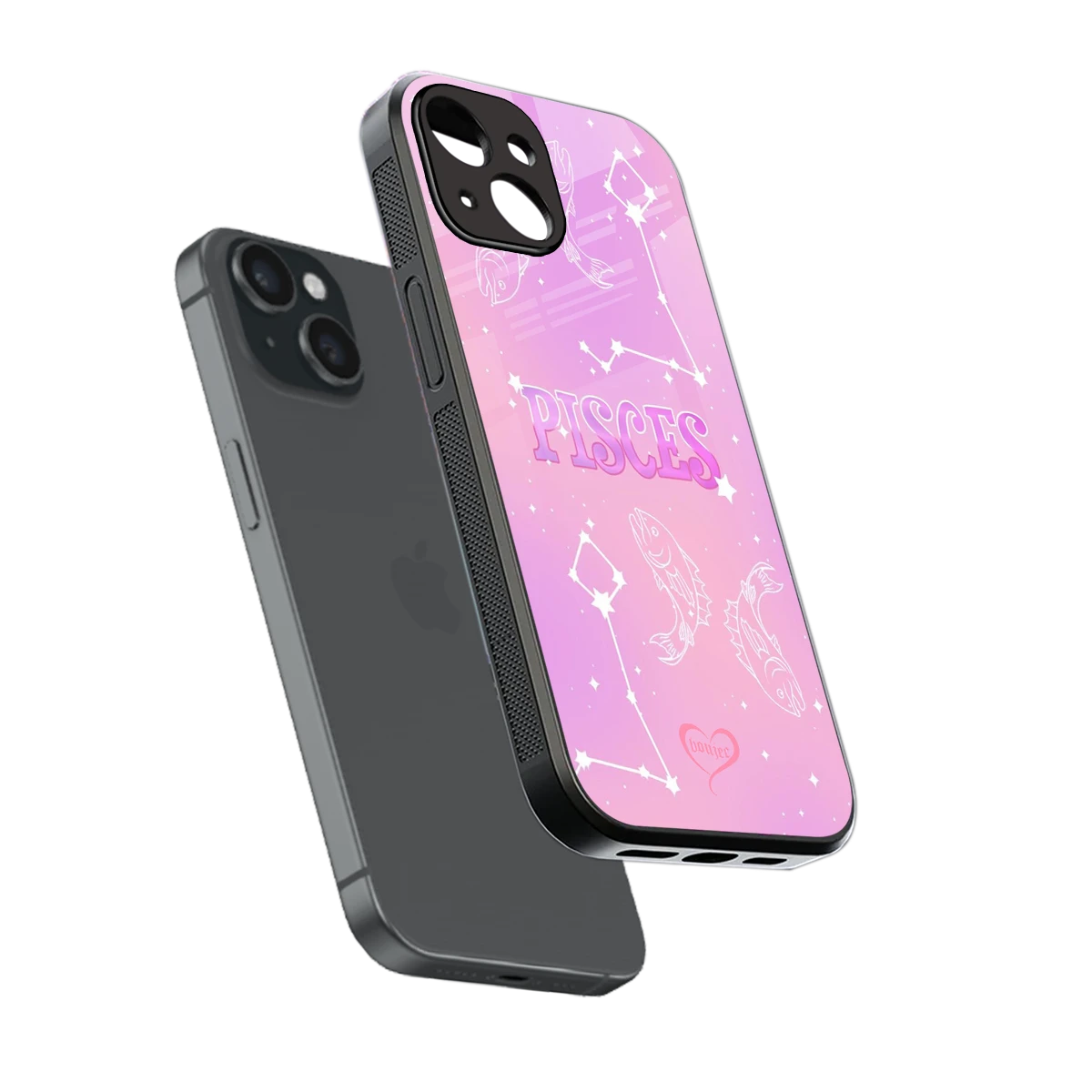 Pisces Aura sleek iphone 12 mini cover with tempered glass back and TPU edges