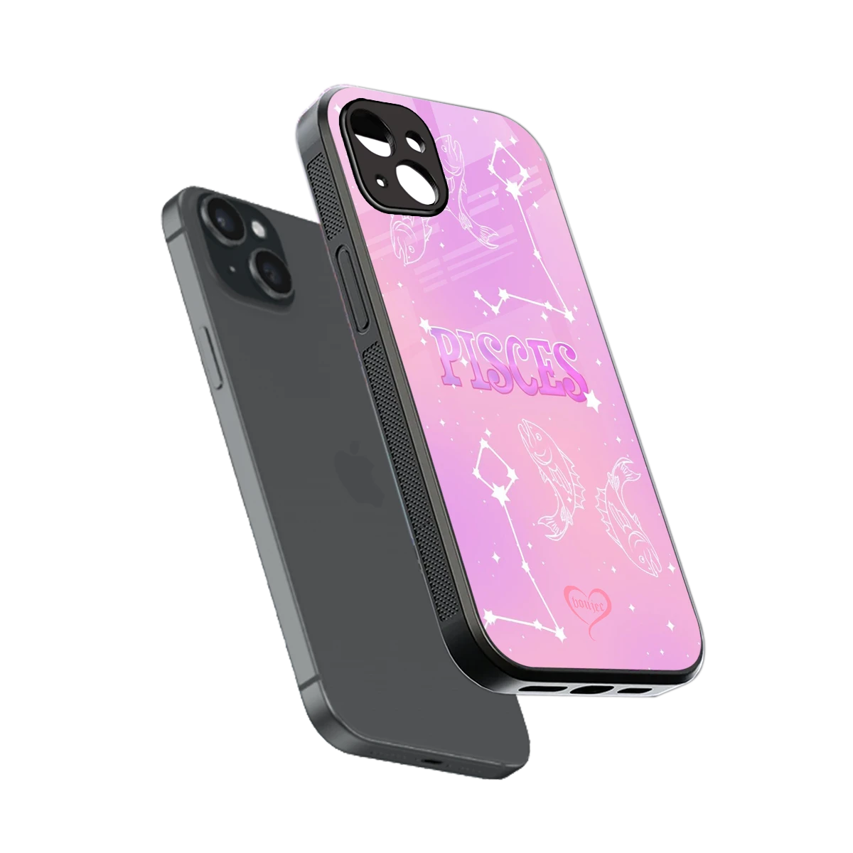 Pisces Aura sleek iphone 14 plus cover with tempered glass back and TPU edges