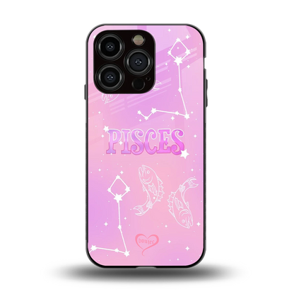 Pisces Aura back phone cover | glass case for iphone 15 pro