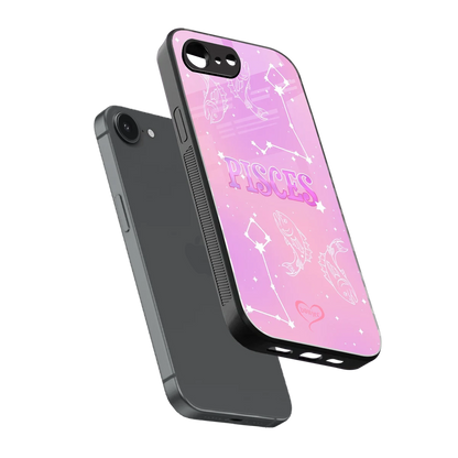 Pisces Aura sleek iphone 17e cover with tempered glass back and TPU edges