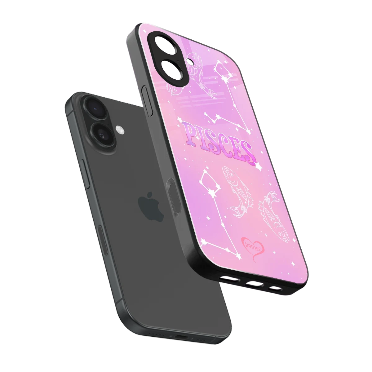 Pisces Aura sleek iphone 17 cover with tempered glass back and TPU edges