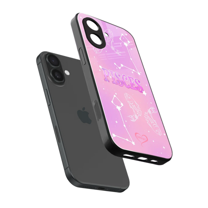 Pisces Aura sleek iphone 17 cover with tempered glass back and TPU edges