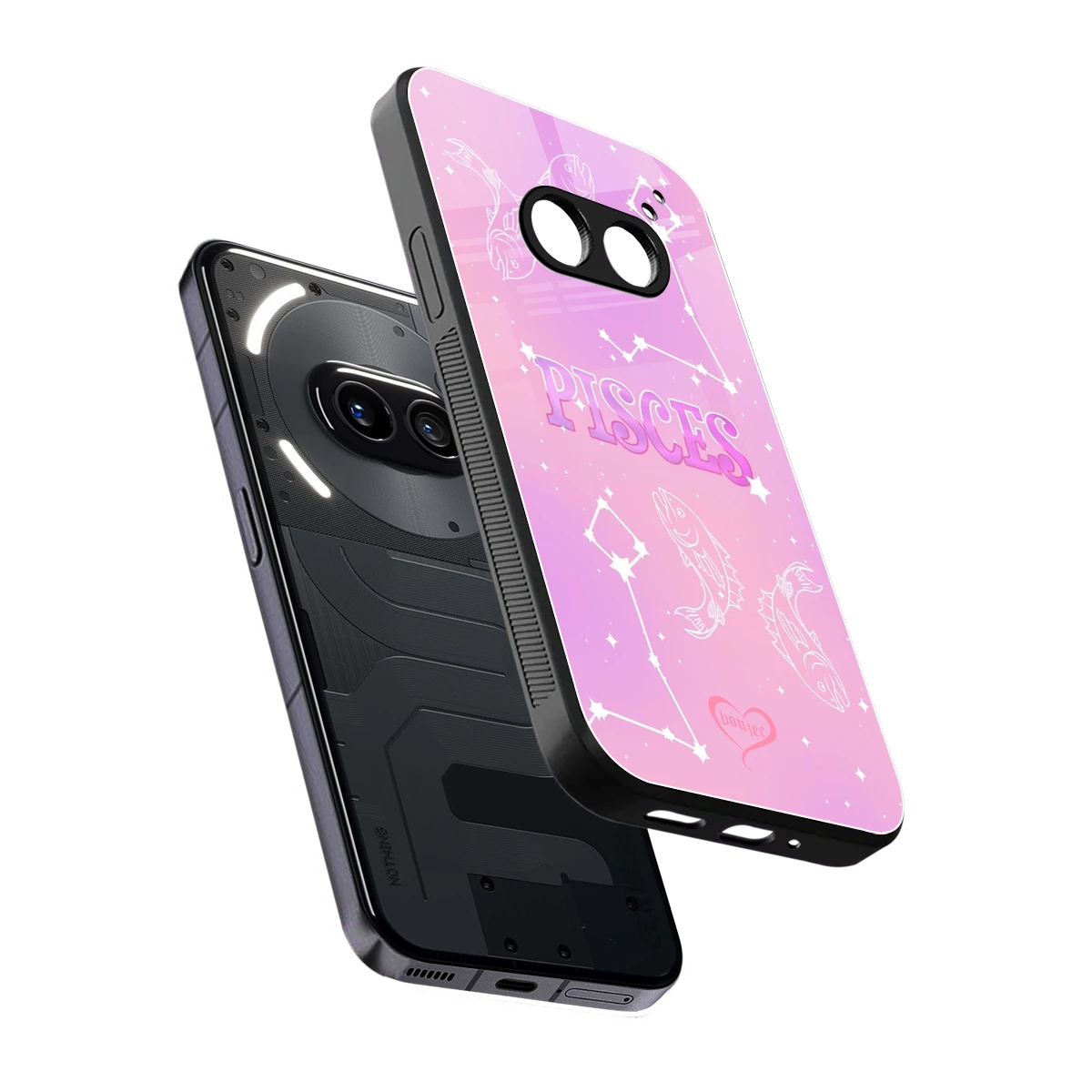 Pisces Aura sleek nothing phone 2a cover with tempered glass back and TPU edges