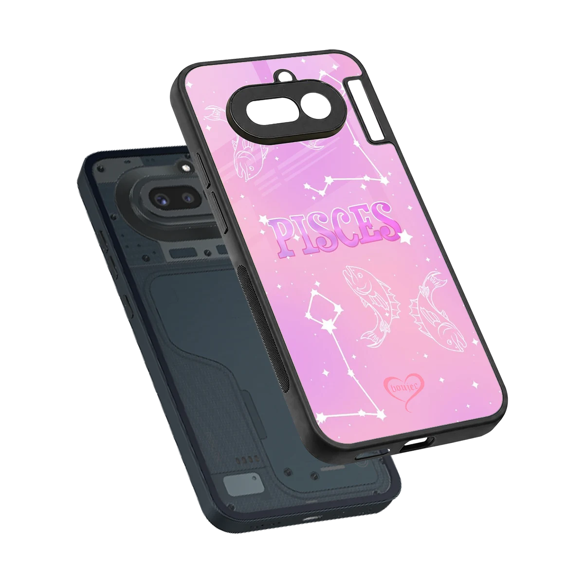 Pisces Aura sleek nothing phone 4a cover with tempered glass back and TPU edges