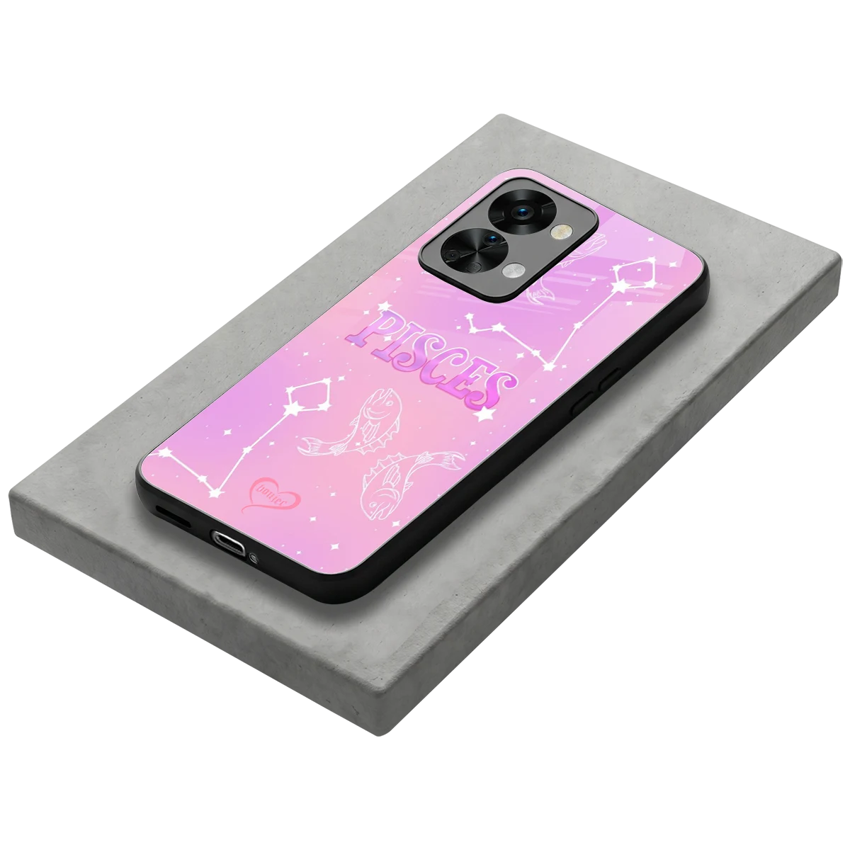 Pisces Aura stylish phone case for oneplus nord 2t | glossy glass and slim fit