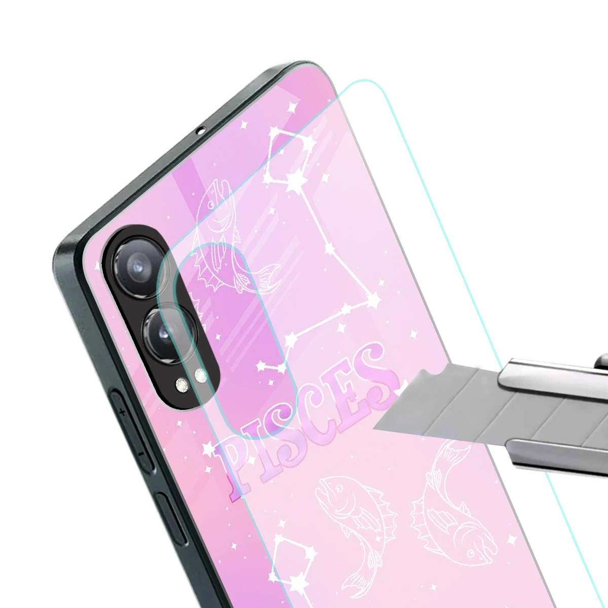 Pisces Aura stylish phone case for oneplus nord ce 4 lite | glossy glass and slim fit
