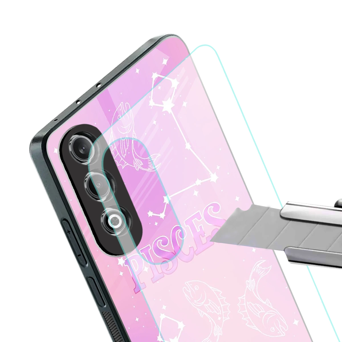 Pisces Aura stylish phone case for oneplus nord ce 4 | glossy glass and slim fit