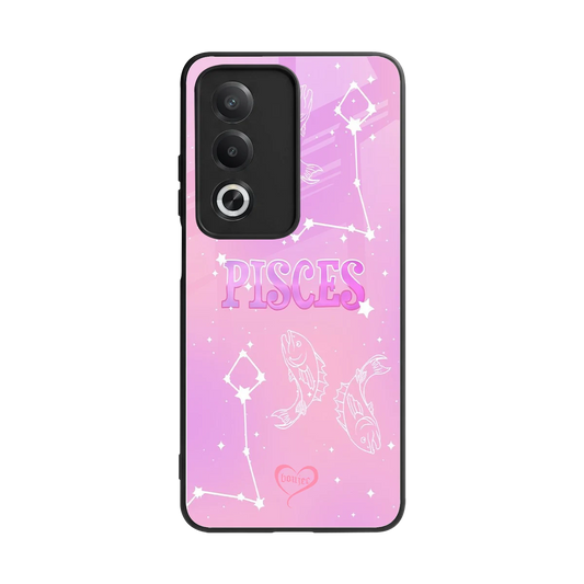 Pisces Aura back phone cover | glass case for oppo a3 pro