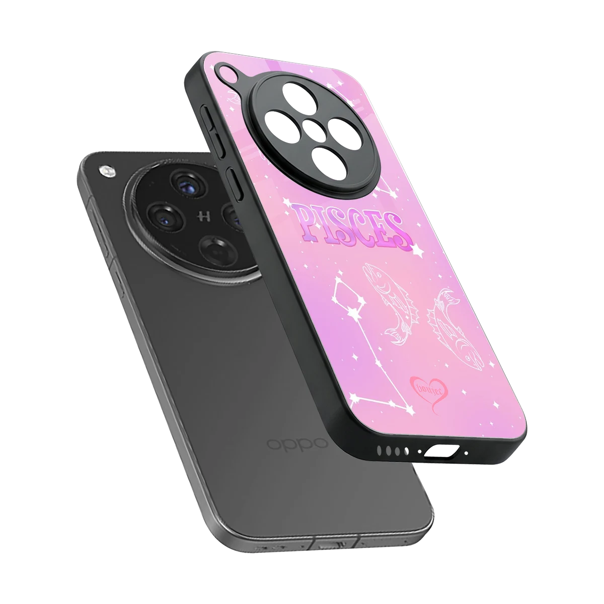 Pisces Aura sleek oppo find x8 cover with tempered glass back and TPU edges