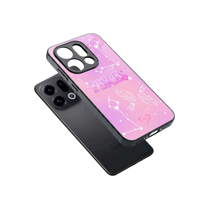 Pisces Aura sleek oppo find x9 cover with tempered glass back and TPU edges