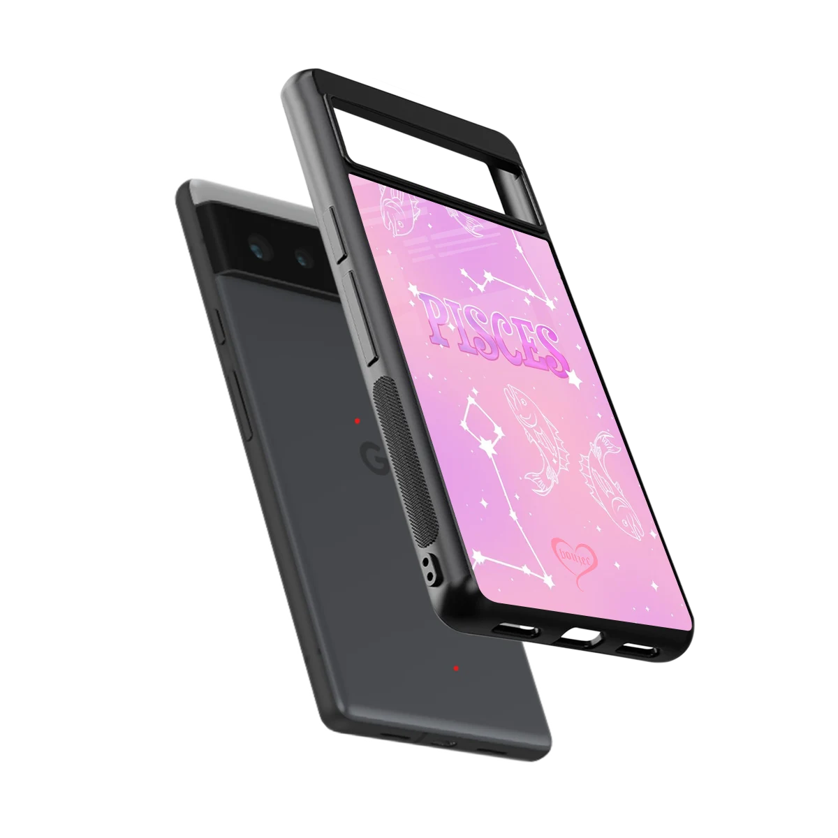 Pisces Aura sleek google pixel 6 cover with tempered glass back and TPU edges