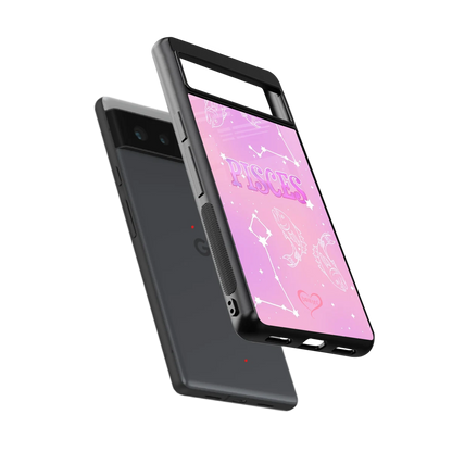 Pisces Aura sleek google pixel 6a cover with tempered glass back and TPU edges