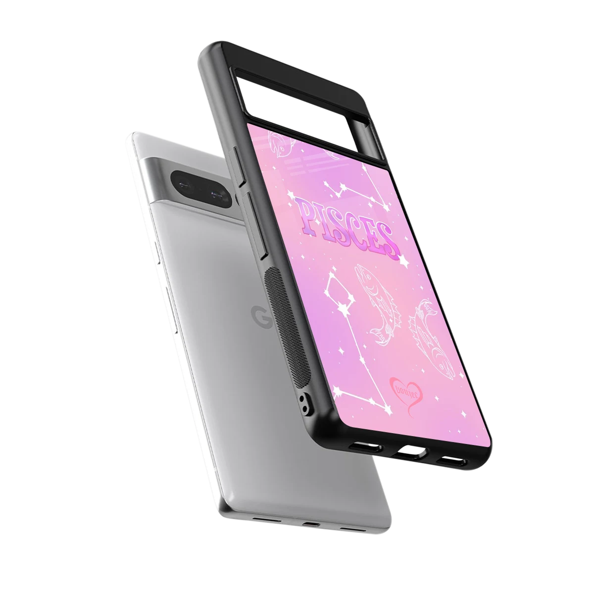 Pisces Aura sleek google pixel 7 pro cover with tempered glass back and TPU edges