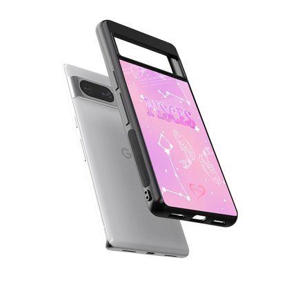 Pisces Aura sleek google pixel 8 cover with tempered glass back and TPU edges