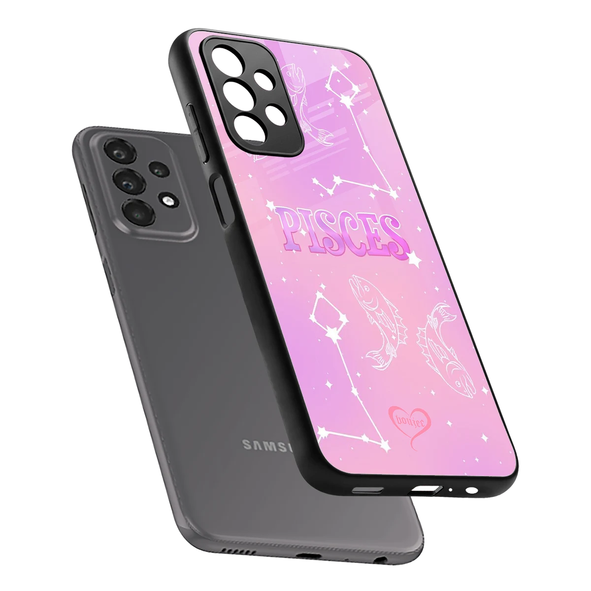 Pisces Aura sleek samsung galaxy a23 cover with tempered glass back and TPU edges