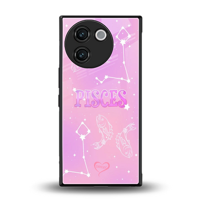 Pisces Aura back phone cover | glass case for vivo v30e
