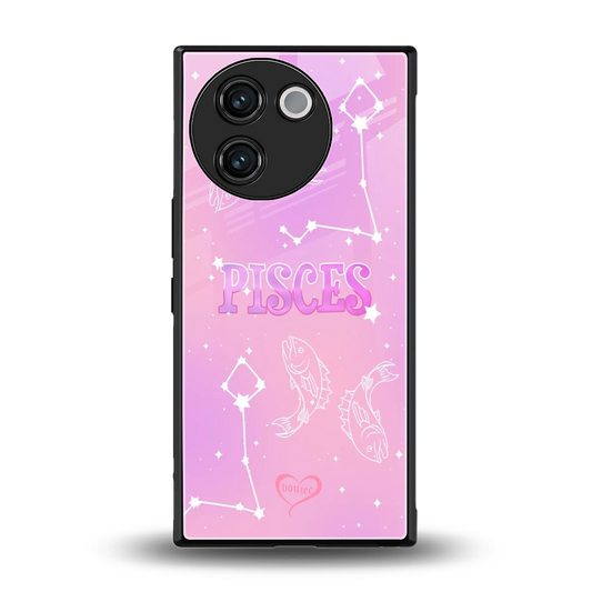 Pisces Aura back phone cover | glass case for vivo v30e