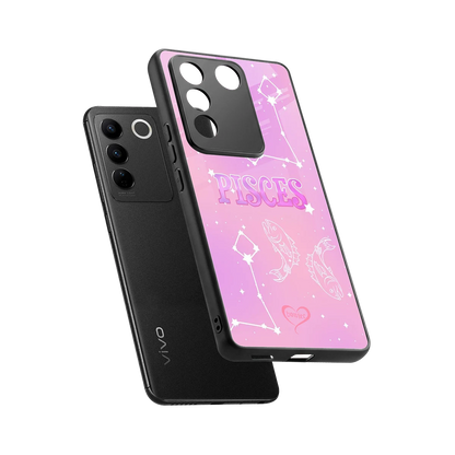 Pisces Aura sleek vivo v27 5g cover with tempered glass back and TPU edges