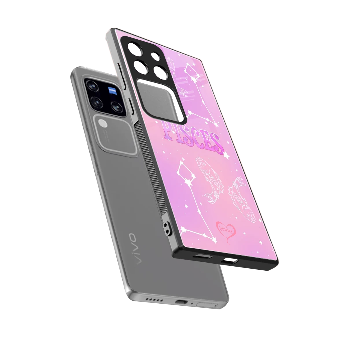 Pisces Aura sleekvivo v30 pro cover with tempered glass back and TPU edges